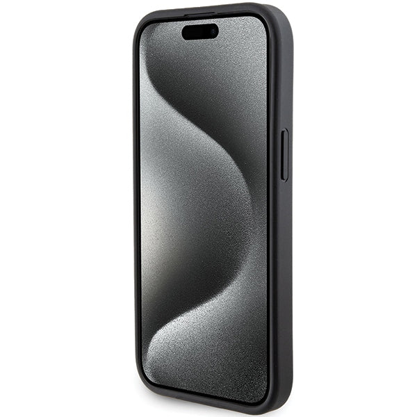 Karl Lagerfeld Gripstand Saffiano dėklas iPhone 15 – juodas