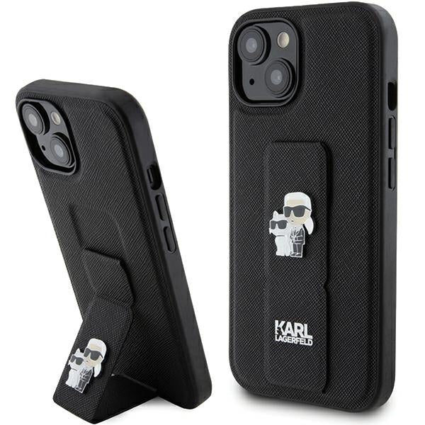 Karl Lagerfeld dėklas iPhone 15 – juodas su dirželiu