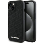 Karl Lagerfeld dėklas iPhone 15 – juodas, Quilted K