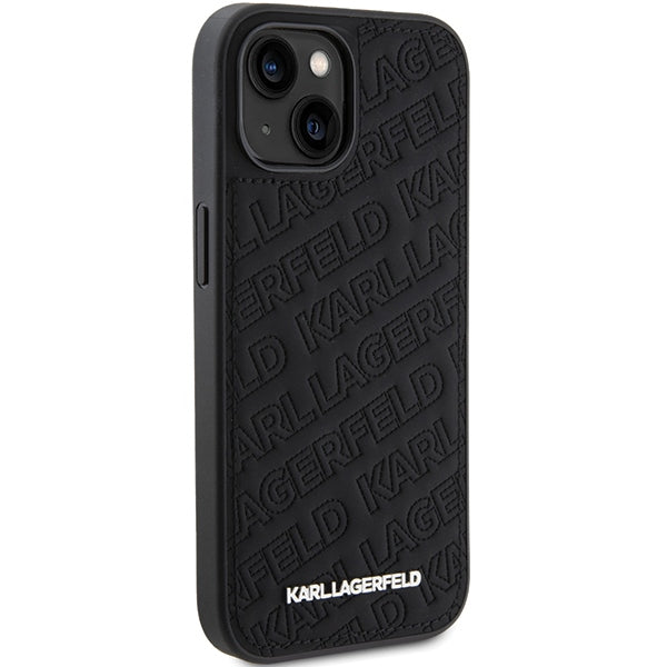 Karl Lagerfeld dėklas iPhone 15 – juodas, Quilted K