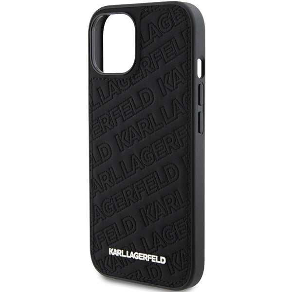 Karl Lagerfeld dėklas iPhone 15 – juodas, Quilted K