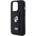 Karl Lagerfeld Gripstand dėklas iPhone 15 Pro Max – juodas