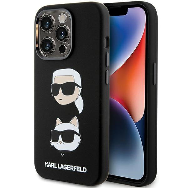 Karl Lagerfeld silikoninis dėklas iPhone 15 Pro Max – juodas