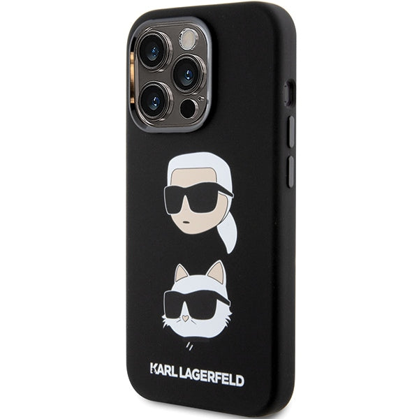 Karl Lagerfeld silikoninis dėklas iPhone 15 Pro Max – juodas