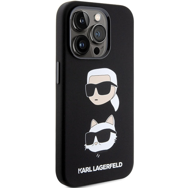 Karl Lagerfeld silikoninis dėklas iPhone 15 Pro Max – juodas