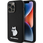 Karl Lagerfeld silikoninis dėklas iPhone 15 Pro Max – juodas