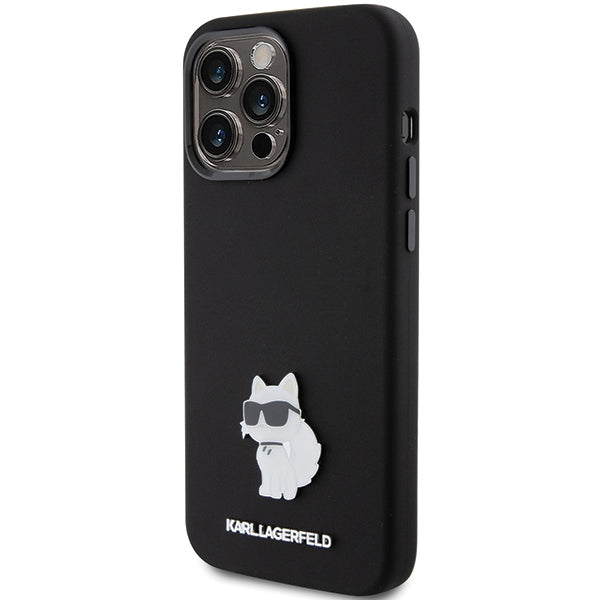 Karl Lagerfeld silikoninis dėklas iPhone 15 Pro Max – juodas