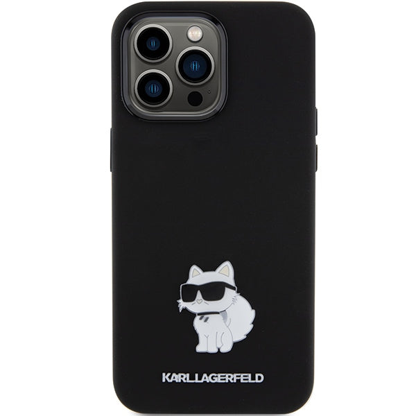 Karl Lagerfeld silikoninis dėklas iPhone 15 Pro Max – juodas