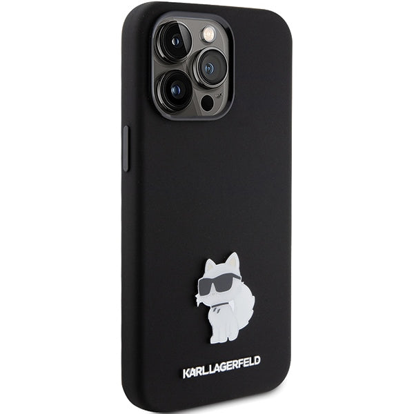 Karl Lagerfeld silikoninis dėklas iPhone 15 Pro Max – juodas