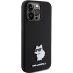 Karl Lagerfeld silikoninis dėklas iPhone 15 Pro Max – juodas