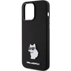 Karl Lagerfeld silikoninis dėklas iPhone 15 Pro Max – juodas