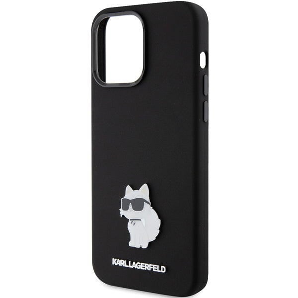 Karl Lagerfeld silikoninis dėklas iPhone 15 Pro Max – juodas