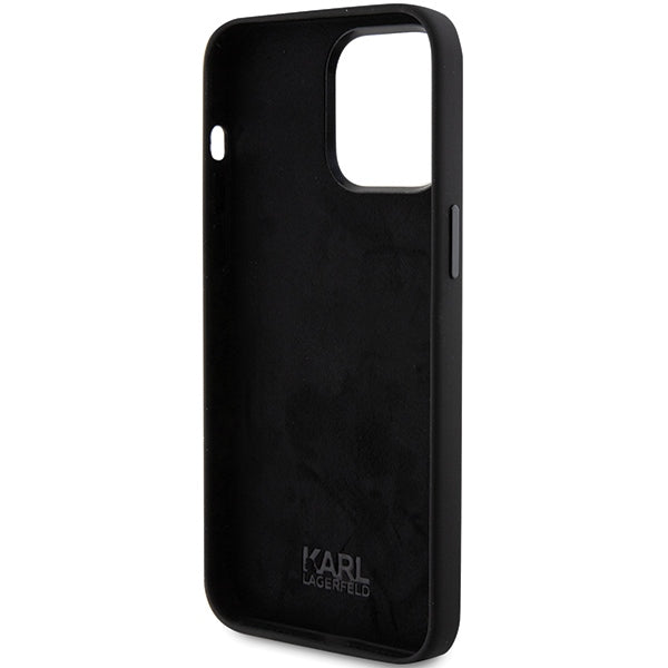 Karl Lagerfeld silikoninis dėklas iPhone 15 Pro Max – juodas