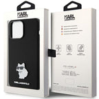 Karl Lagerfeld silikoninis dėklas iPhone 15 Pro Max – juodas
