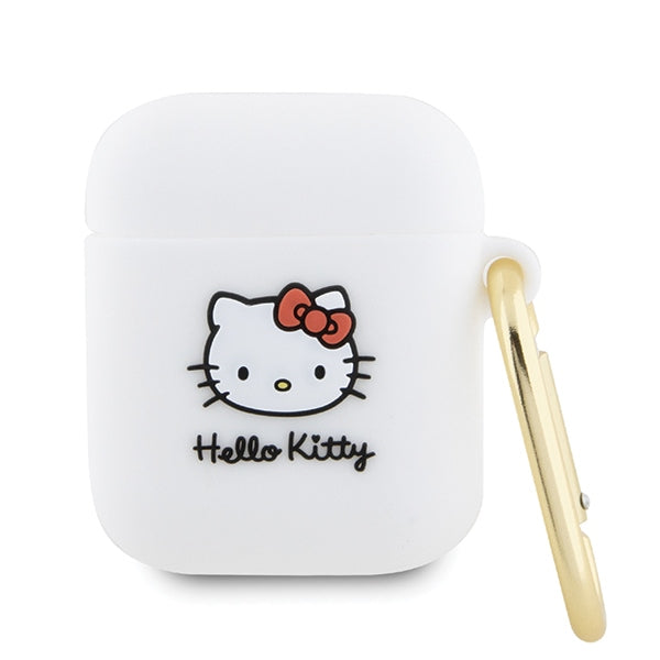 Hello Kitty silikoninis 3D dėklas AirPods 1/2 – baltas