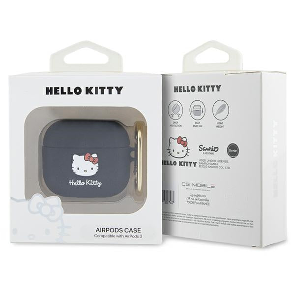 Hello Kitty silikoninis dėklas AirPods 3 – juodas