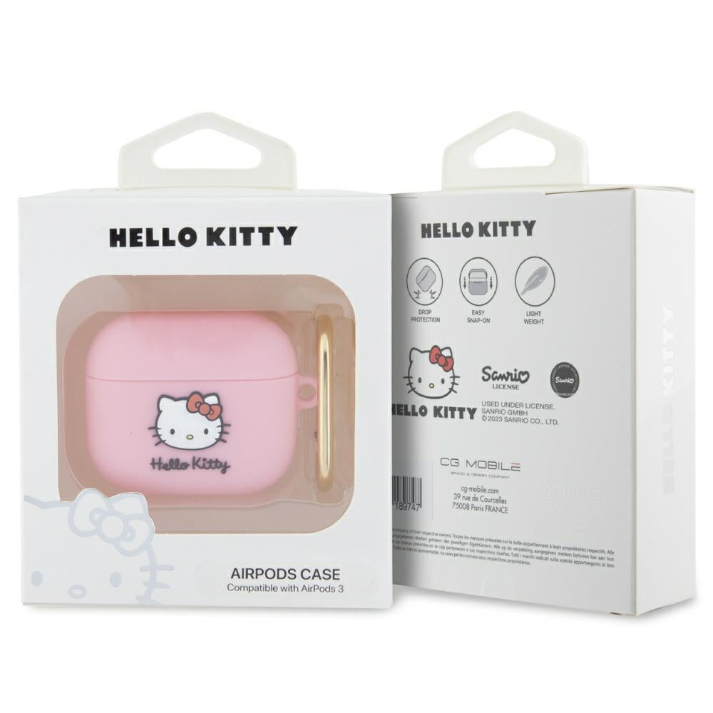 Hello Kitty silikoninis 3D dėklas AirPods 3 – rožinis