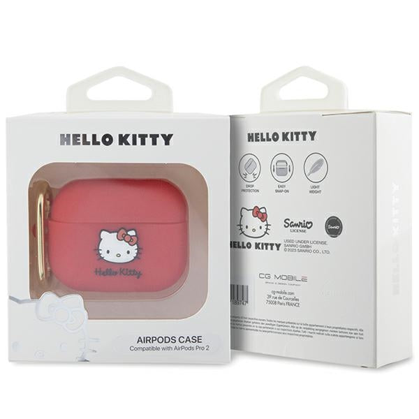 Hello Kitty silikoninis dėklas AirPods Pro 2 – fuksija