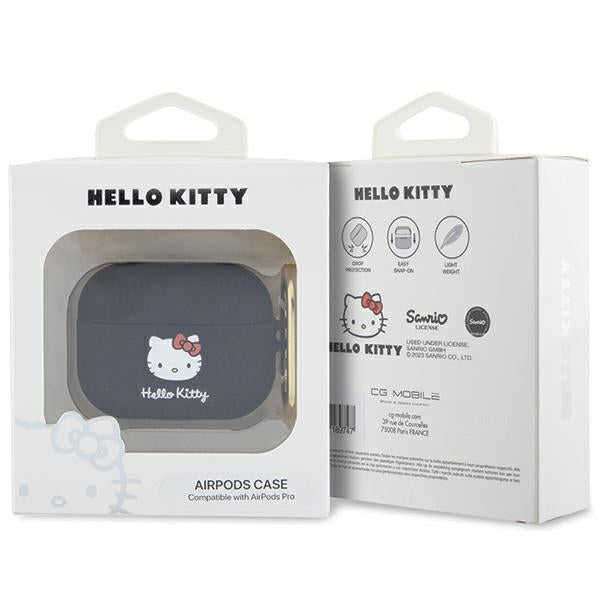 Hello Kitty silikoninis dėklas AirPods Pro – juodas