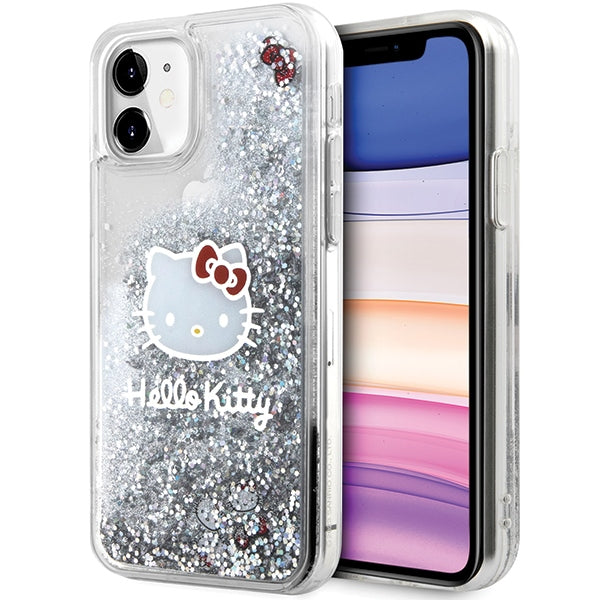 Hello Kitty Liquid Glitter dėklas iPhone 11/XR – sidabrinis -- iPhone 11