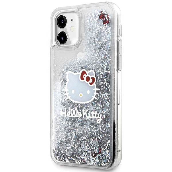 Hello Kitty Liquid Glitter dėklas iPhone 11/XR – sidabrinis -- iPhone 11