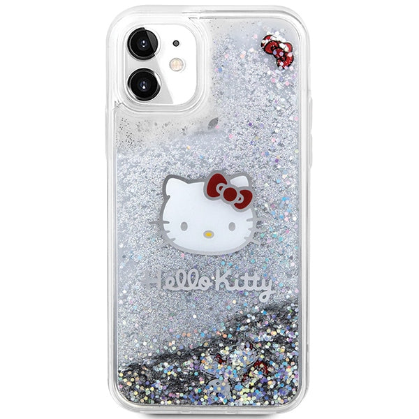 Hello Kitty Liquid Glitter dėklas iPhone 11/XR – sidabrinis -- iPhone 11