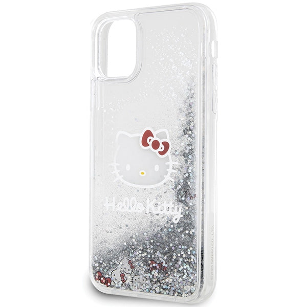 Hello Kitty Liquid Glitter dėklas iPhone 11/XR – sidabrinis -- iPhone 11