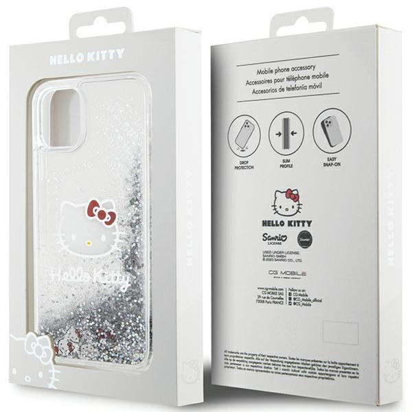 Hello Kitty Liquid Glitter dėklas iPhone 11/XR – sidabrinis -- iPhone 11