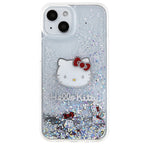 Hello Kitty dėklas iPhone 14 – sidabrinis, blizgučiai