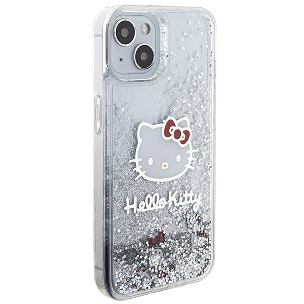 Hello Kitty dėklas iPhone 14 – sidabrinis, blizgučiai