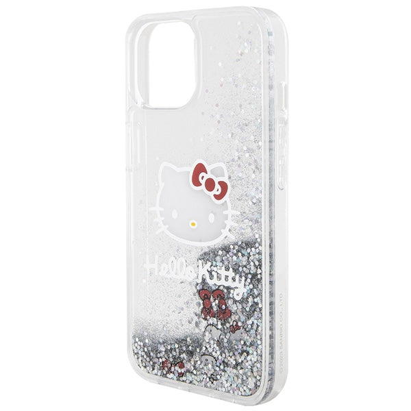 Hello Kitty dėklas iPhone 14 – sidabrinis, blizgučiai