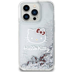 Hello Kitty blizgučių dėklas iPhone 15 Pro – sidabrinis
