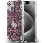 Hello Kitty IML Tags Graffiti dėklas iPhone 15 – rožinis -- iPhone 15
