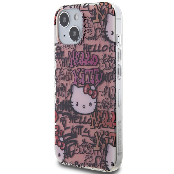 Hello Kitty IML Tags Graffiti dėklas iPhone 15 – rožinis -- iPhone 15