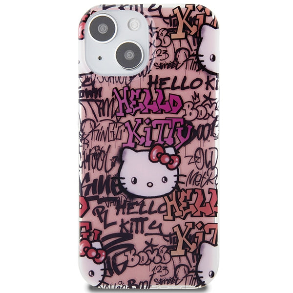 Hello Kitty IML Tags Graffiti dėklas iPhone 15 – rožinis -- iPhone 15