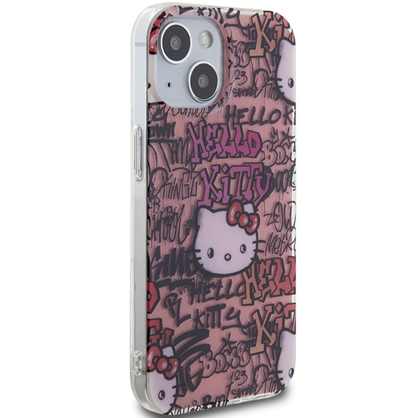Hello Kitty IML Tags Graffiti dėklas iPhone 15 – rožinis -- iPhone 15
