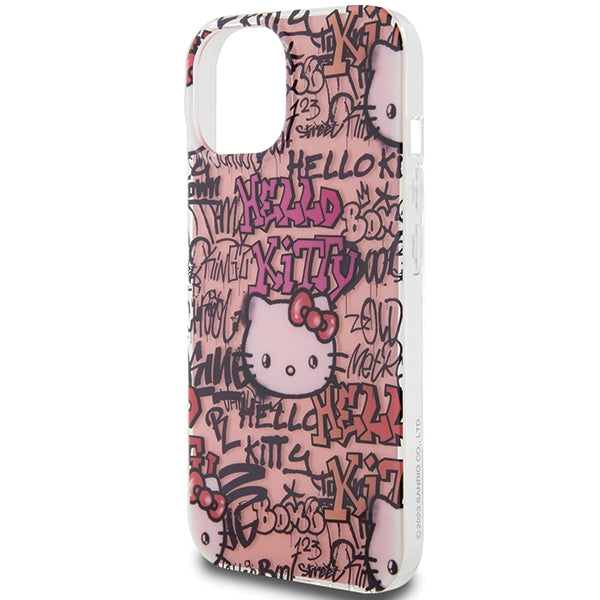 Hello Kitty IML Tags Graffiti dėklas iPhone 15 – rožinis -- iPhone 15
