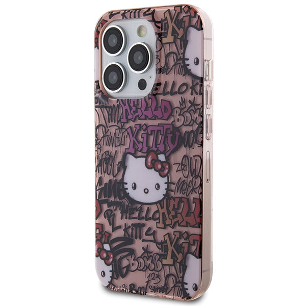 Hello Kitty IML Tags Graffiti dėklas iPhone 15 Pro Max – rožinis -- iPhone 15 Pro Max