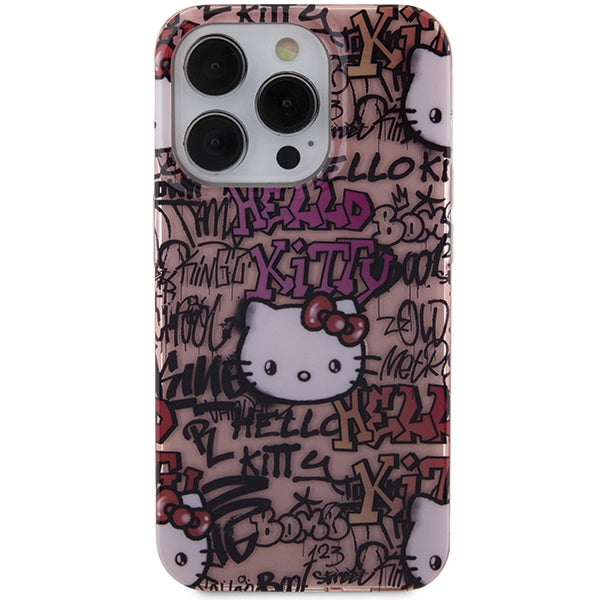 Hello Kitty IML Tags Graffiti dėklas iPhone 15 Pro Max – rožinis -- iPhone 15 Pro Max