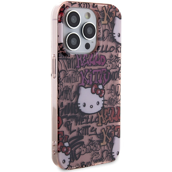 Hello Kitty IML Tags Graffiti dėklas iPhone 15 Pro Max – rožinis -- iPhone 15 Pro Max