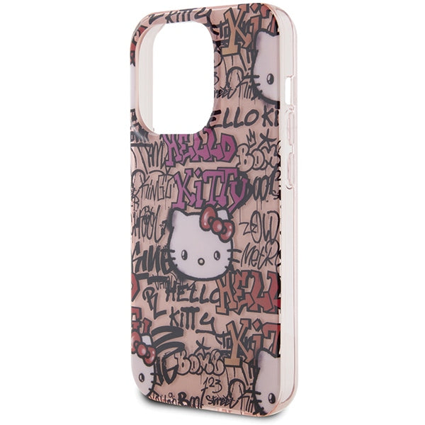 Hello Kitty IML Tags Graffiti dėklas iPhone 15 Pro Max – rožinis -- iPhone 15 Pro Max