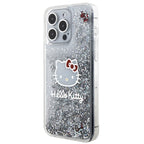 Hello Kitty blizgučių dėklas iPhone 15 Pro Max – sidabrinis