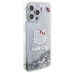 Hello Kitty blizgučių dėklas iPhone 15 Pro Max – sidabrinis