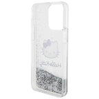 Hello Kitty blizgučių dėklas iPhone 15 Pro Max – sidabrinis