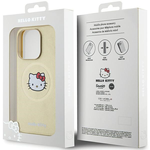 Hello Kitty odinis MagSafe dėklas iPhone 15 Pro Max – auksinis