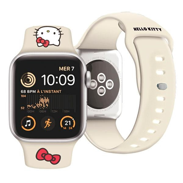 Hello kitty silicone kitty head strap skirtas Apple Watch 38/40/41mm - beige