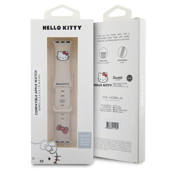 Hello kitty silicone kitty head strap skirtas Apple Watch 38/40/41mm - beige