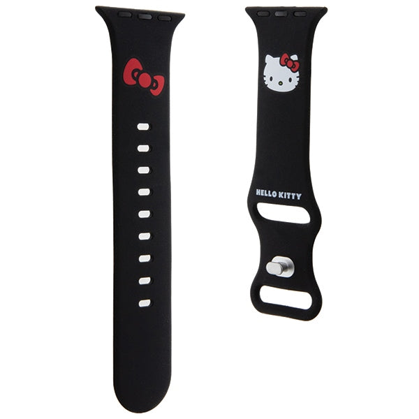 Hello Kitty silikoninis Kitty galvos dirželis skirtas Apple Watch 38/40/41mm - juodas