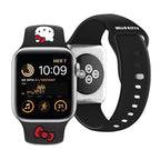 Hello Kitty silikoninis Kitty galvos dirželis skirtas Apple Watch 38/40/41mm - juodas