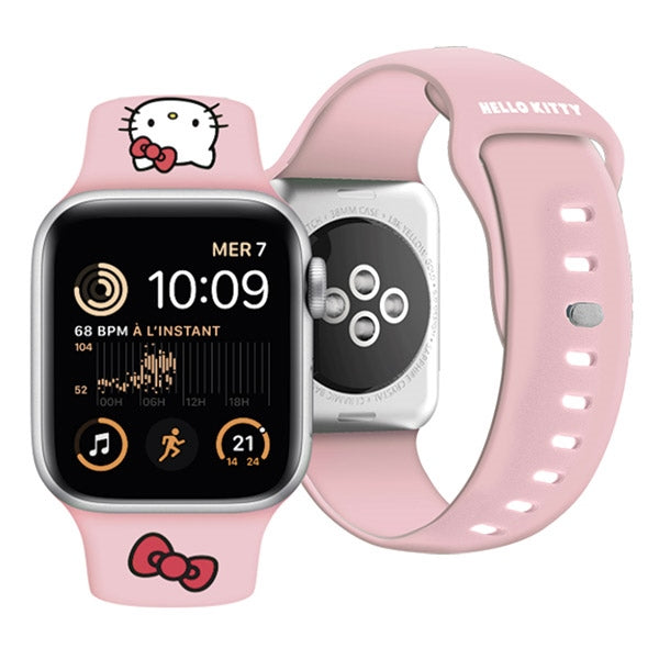Hello Kitty silikoninis Kitty galvos dirželis Apple Watch 38/40/41mm - rožinis